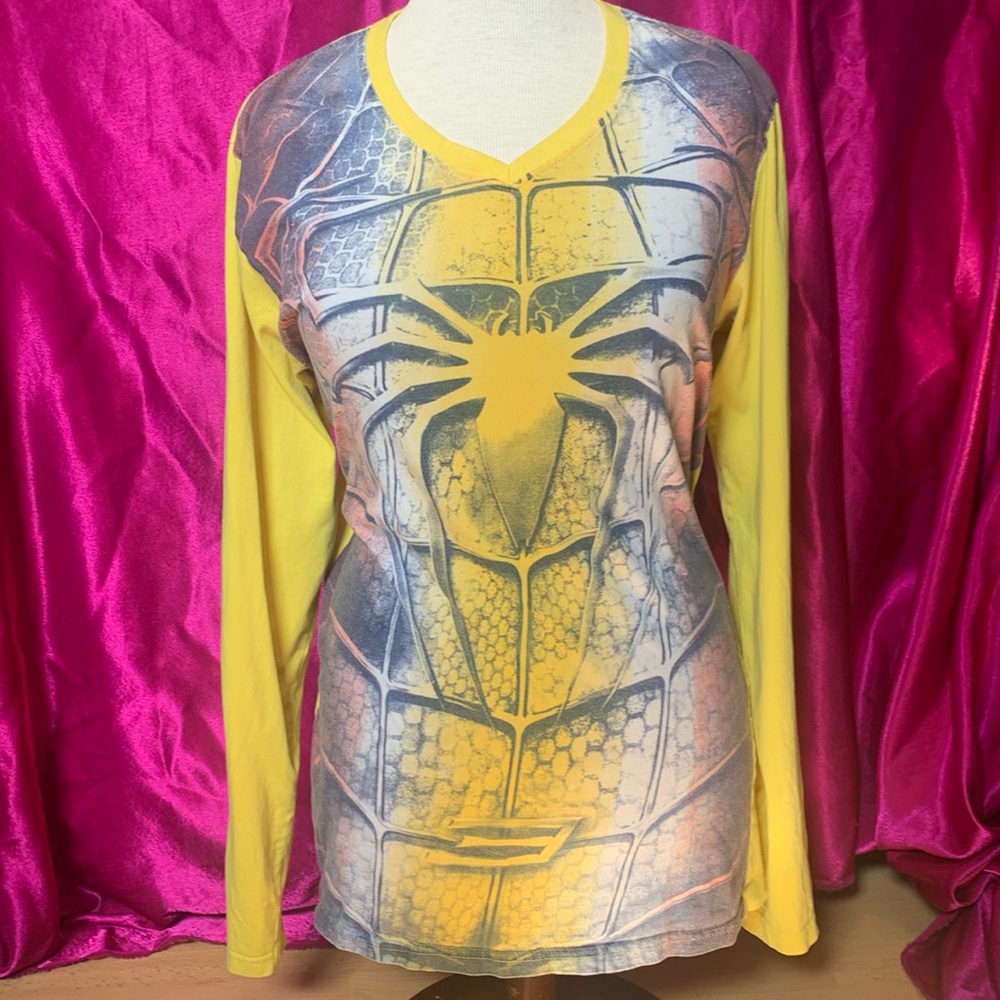 Beautiful bright yellow long sleeve spider top. By lanzhou, fits like a M